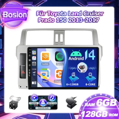 For Toyota Land Cruiser Prado 150 Autoradio CarPlay Android 14 GPS DSP 6GB+128GB - Bild 1 von 4