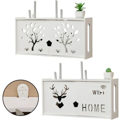 Large Wireless Router Rack Living Room Wall-Mounted WiFi Storage Box Decoration - Image 1 of 4