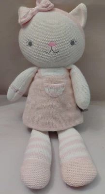 Peluche tejido sonajero Living Textiles Ava Cat 15" Foto 1 de 4
