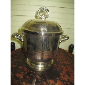 Vintage Oneida SilverPlate Thermos Lined Fluted Ice Bucket w/Handles GUC - Picture 1 of 5