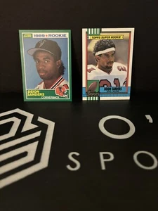 Deion Sanders (RC) Lot - 1989 Score #246 & Topps Super Rookie RC #469 - Bild 1 von 2