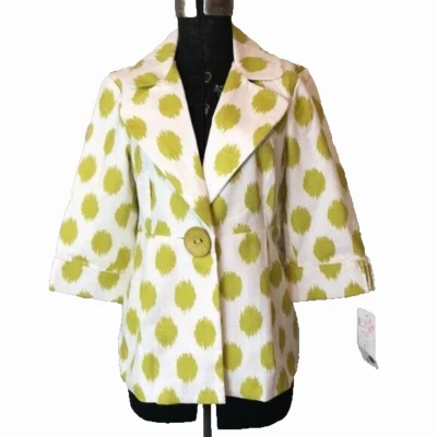 CHAQUETA BLAZER 3 HERMANAS NUEVA CON ETIQUETAS 1 BOTÓN LIMA TALLA S Foto 1 de 4