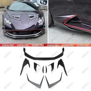 Dry Carbon Fiber Front Lip Side Splitter Side Skirts For Lamborghini Huracan STO - Picture 1 of 23