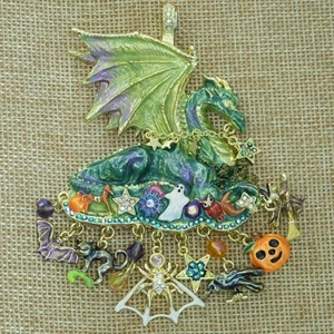 Potenciador magnético Kirks Folly All Hallows Eve Dragon GT esmaltado a mano con dijes - Imagen 1 de 4