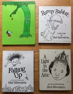 SHEL SILVERSTEIN 4 Book Lot THE GIVING TREE/RUNNY BABBIT/FALLING UP/LIGHT IN THE - Picture 1 of 4