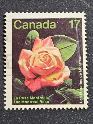 Estampilla de Canadá 17c La Rose Montreal La Flor Rosa de Montreal franqueo vintage usada Foto 1 de 2