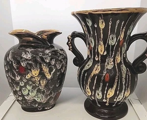 PAR DE JARRONES DE CERÁMICA JASBA VINTAGE DE MEDIADOS DE SIGLO ALEMANIA 482-17 - Imagen 1 de 13