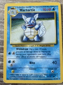 Wartortle 42\102 Base Set Uncommon Non Holo 1995 Pokemon TCG Card - Picture 1 of 2