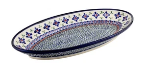 Polish Pottery Oval Platter, 14¼" L x 8" W x 1.8" H by Zaklady Boleslawiec - Picture 1 of 4