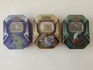 3x Pokemon TCG Triple Whammy Tin Art Set - Picture 1 of 7