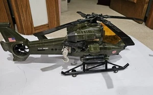 Grande elicottero vintage GI Joe con chiave lame girevoli luci suono testato funziona - Foto 1 di 4