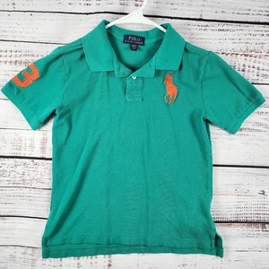 Ralph Lauren Polo Sz Med 10-12 Boys Big Pony Green Ong Classic Fit Pique Shirt - Picture 1 of 7