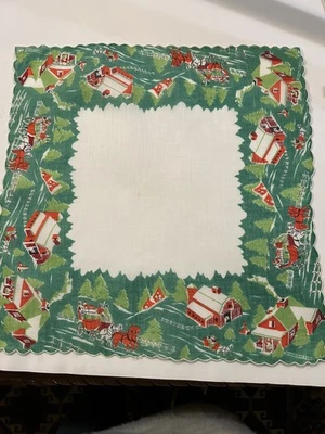 Una granja con una diligencia llena de gente pasando por la tierra Hankie Foto 1 de 4