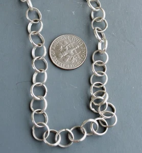 24 Inch Chain Handmade Sterling Silver Navajo Sally Shurley 25.2 gm - Picture 1 of 6