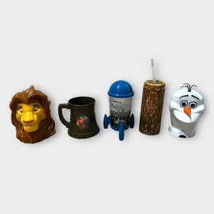 Disney Parks On Ice Lion King Gaston Frozen Olaf Space 220 Cup Mug Lot - Picture 1 of 12