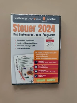 Aldi Steuer CD 2024 Einkommenssteuer Steuerprogramm mit Download  - Bild 1 von 2