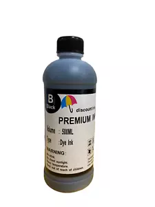 500ml BK Dye Refill Ink for Epson HP Canon Lexmark Refillable Cartridges CISS - Picture 1 of 5