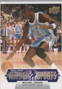 MICHAEL JORDAN North Carolina COLLEGE BASKETBALL KARTE Welt des Sports Oberdeck - Bild 1 von 2