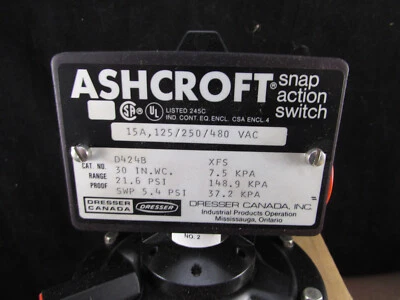 Interruptor de presión ASHCROFT D424B-XFS-30IN SNAP ACTION Foto 1 de 2