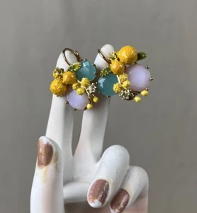 Les NEREIDES Paris Multi Mimosa Tono Dorado Chaqueta Pendientes Jardines en Provenza - Imagen 1 de 6