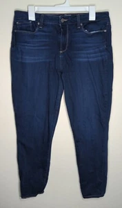 PAIGE Denim Verdugo Ankle Jeans Mid Rise Skinny Dark Crop Stretch Size 32 - Picture 1 of 10
