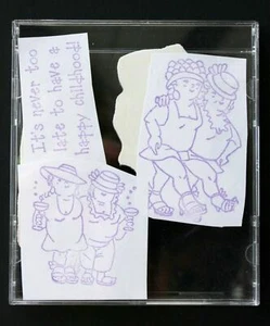 Party Ladies Friends Cling Mounted Rubber Stamps in Case UNUSED - Set of 3 - Picture 1 of 2