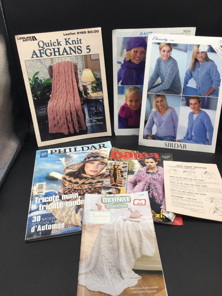 Lot of 7 Books Patterns Knitting Baby Blankets, Wraps, Sweaters, Hats, Scarfs - Image 1 of 4