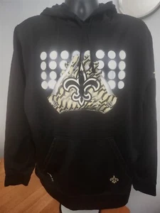 Nike NFL New Orleans Saints Therma-Fit Hoodie Jacket Mens Large Black Gloves - Picture 1 of 16