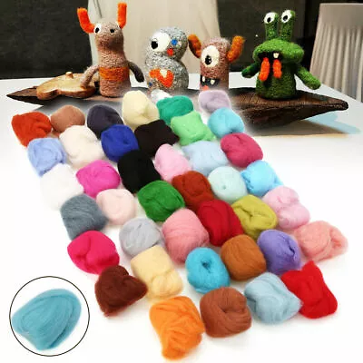 Multicolor Wool Roving Needle Felting Kit Wool Felting Tools Set For DIY Craft • 5.17€