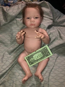 Muñeca bebé renacida realista anatómicamente correcta de 18 pulgadas W-11 RL20 niña ojos marrones - Imagen 1 de 5