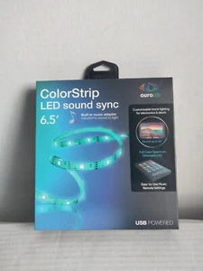 Tzumi AuraLED Color Strip Lights Color-Changing Remote 6.5' Adhesive Sound Sync - Picture 1 of 4