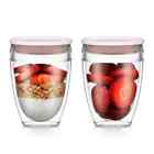 Bodum Pavina To Go Tumblers Containers with Lids Set 2 Double Wall 10 oz 