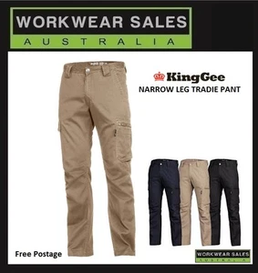 King Gee K13290 Mens Narrow Leg Tradie Summer Pants Navy Khaki Black - Picture 1 of 1