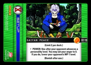DBZ Dragon Ball Z TCG Card Panini Evolution R119 Saiyan Peace - Picture 1 of 1