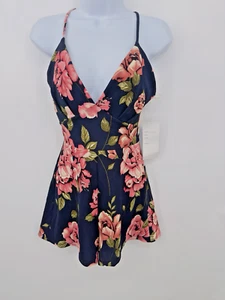 Y2k 2000's Floral Dress Barbie Spaghetti Strap ROMPER STRETCH SKIRTED FLIRT - Picture 1 of 13