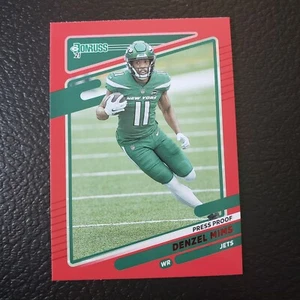 Fútbol Panini Donruss 2021 Denzel Mims rojo prueba de prensa paralelo SP #39 JETS - Imagen 1 de 4
