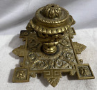 Vintage Solid Brass Inkwell Footed Square Base 4.5x4.5