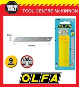 OLFA 10-PACK 9mm SNAP OFF UTILITY KNIFE BLADES – MADE IN JAPAN - Bild 1 von 2