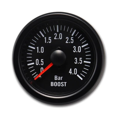 VD Vintage 52mm 2-1/16" Mechanical Boost Gauge 0 ~ 4 BAR Light Bulb Black Bezel - Image 1 of 4