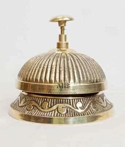 Campana de escritorio de latón de trabajo náutico campana de servicio de recepción de hotel campana de llamada nueva - Imagen 1 de 5