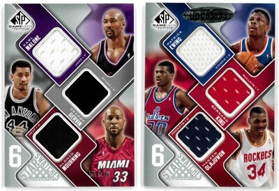 2009 SP Игра-Б/у 6 Звезд Образцы Hakeem Olajuwon Ewing Malone King Gervin /99 - Изображение 1 из 3