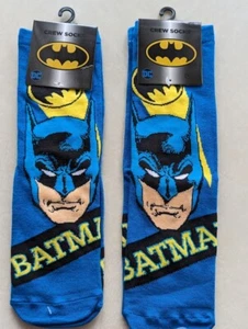2 Pairs DC Batman crew socks W 9-11 - Picture 1 of 1