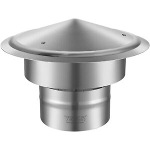 VEVOR Chimney Cap 6-inch 304 Stainless Steel Round Roof Rain Cap Cover Silver