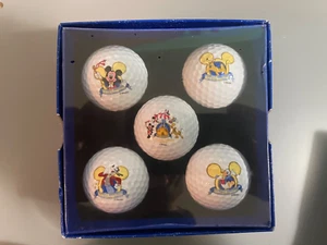 Five Mickey Mouse Walt Disney World Collectible Logo Golf Balls Sealed New - Picture 1 of 3