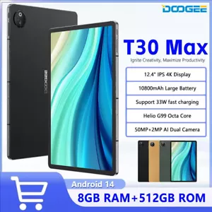 DOOGEE T30 Max 4G Tablet 12.4'' 4K Dispaly 20GB+512GB Android 14 50MP 10800mAh - Picture 1 of 18