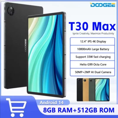 DOOGEE T30 Max 4G Tablet 12.4'' 4K Dispaly 20GB+512GB Android 14 50MP 10800mAh - Image 1 of 4