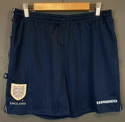 VINTAGE UMBRO MEN'S ENGLAND NATIONAL 1990s SHORTS FOOTBALL SOCCER SIZE 2XL XXL Cover