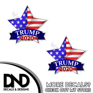 Trump 2020 Decalcomanie Adesivi Casco Keep America Great Star Pro Trump 2" - Confezione da 2 - Foto 1 di 2