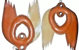 Falconry Bird Lure or Wing Lure, Pure Leather, Cream/ Brown Pc# 1072 - Picture 1 of 1