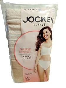 JOCKEY Elance Größe 11 4XL 3er-Pack französische Schnitte weich 100 % Baumwolle Pointelle neutral - Bild 1 von 3